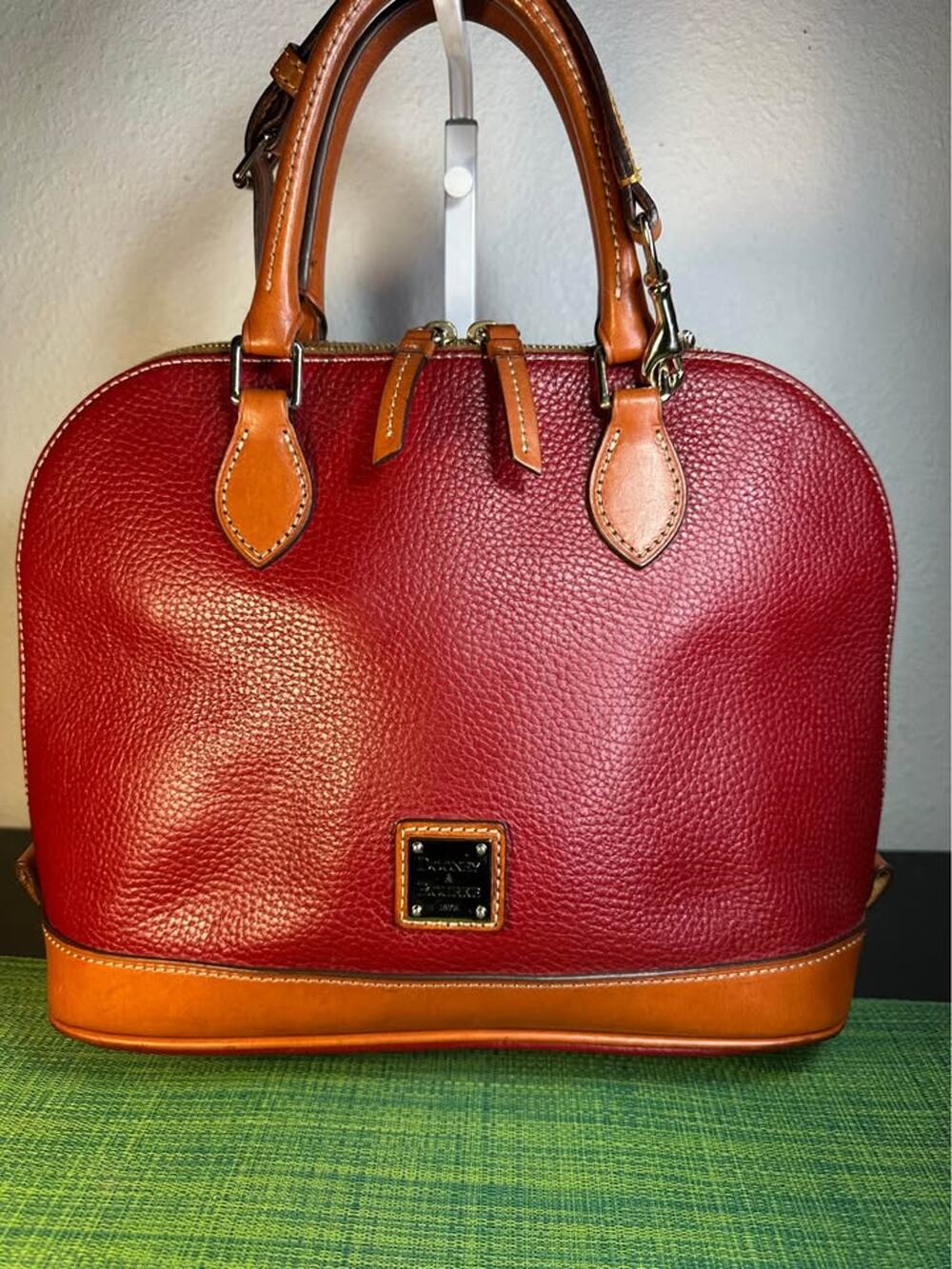 Dooney & Bourke Pebble Grain Zip Zip Satchel-￼ Burgundy ￼